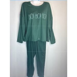 Rae Dunn Flannel "Ho! Ho! Ho!" Christmas Holiday Loungewear Women's‎ Medium NWOT